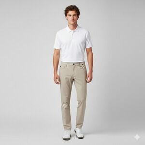 Travis Mathew Pants Mens 40 Beige Golf Active Flat‎ Front 5Pockets Performance